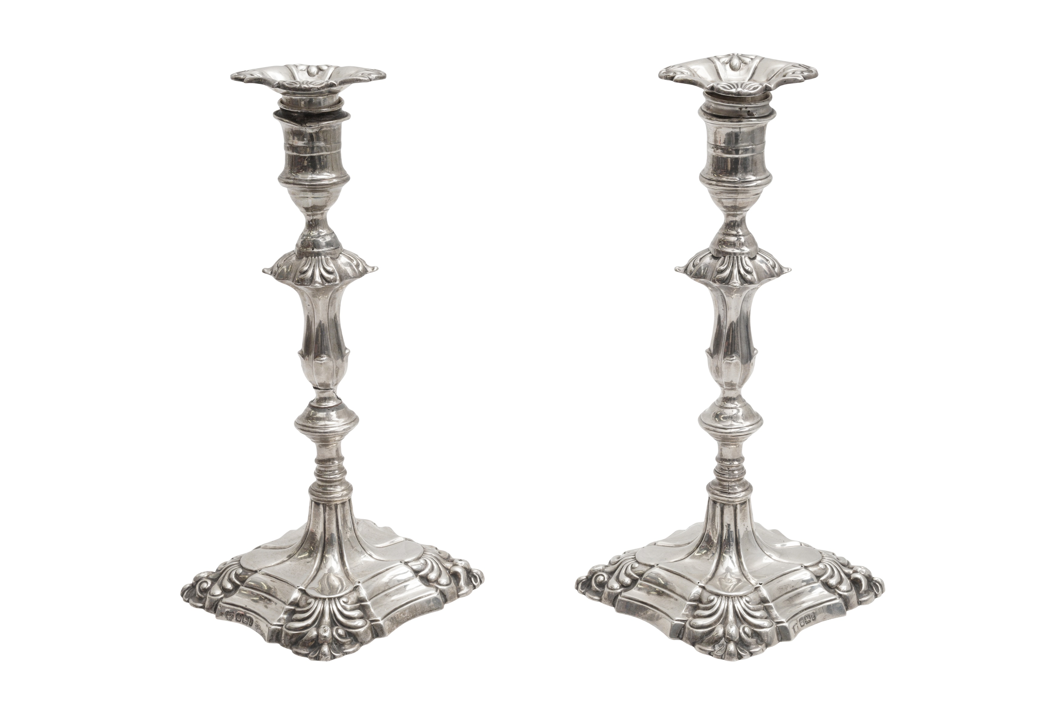 A PAIR OF LATE VICTORIAN SILVER CANDLESTICKS, HAWKSWORTH EYRE & CO, SHEFFIELD 1897 - Image 2 of 3