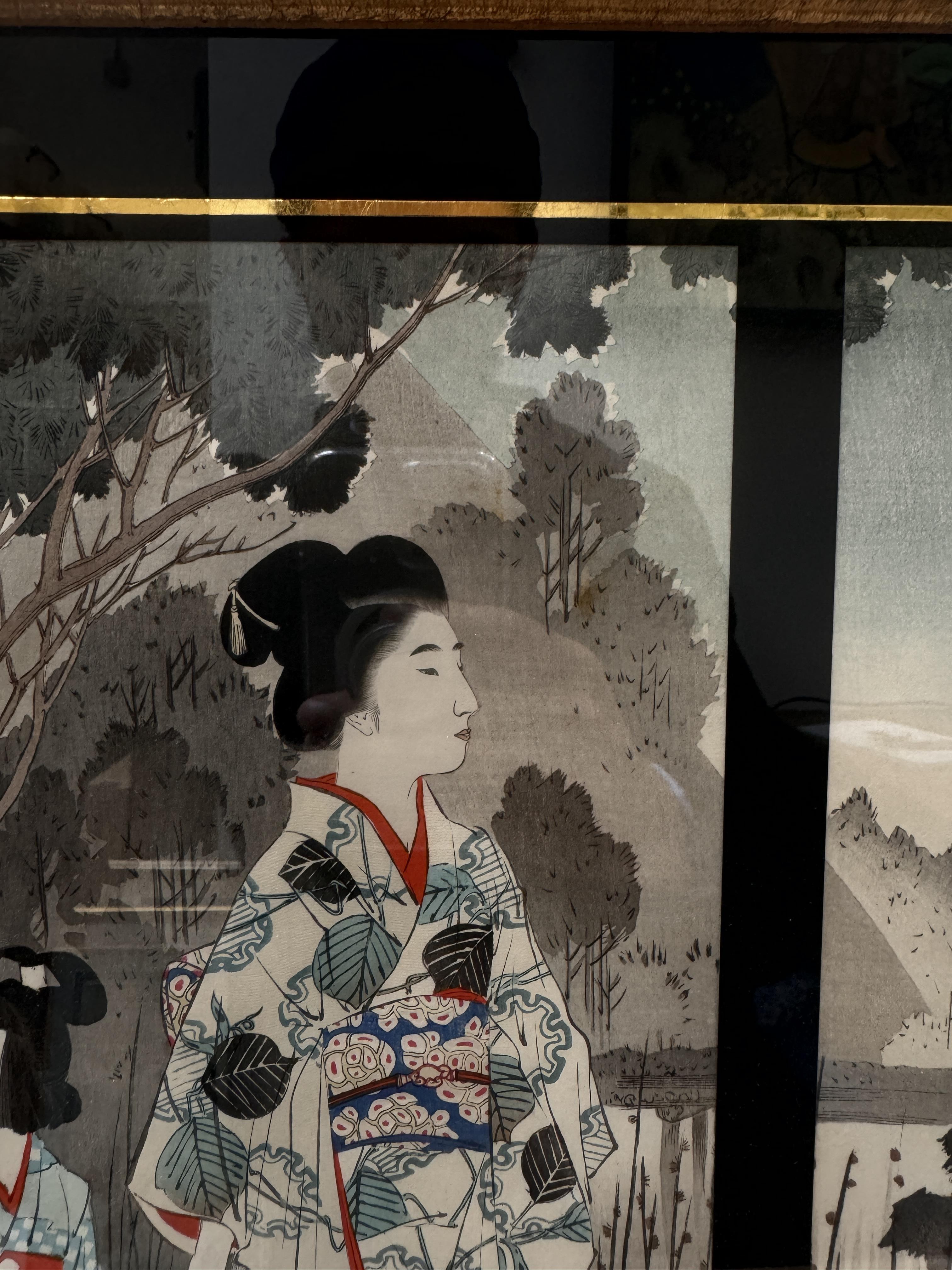 TSUKIOKA YOSHITOSHI (1797 – 1858), MIYAGAWA SHUNTEI (1873 – 1914) Two Japanese woodblock print tript - Image 23 of 23