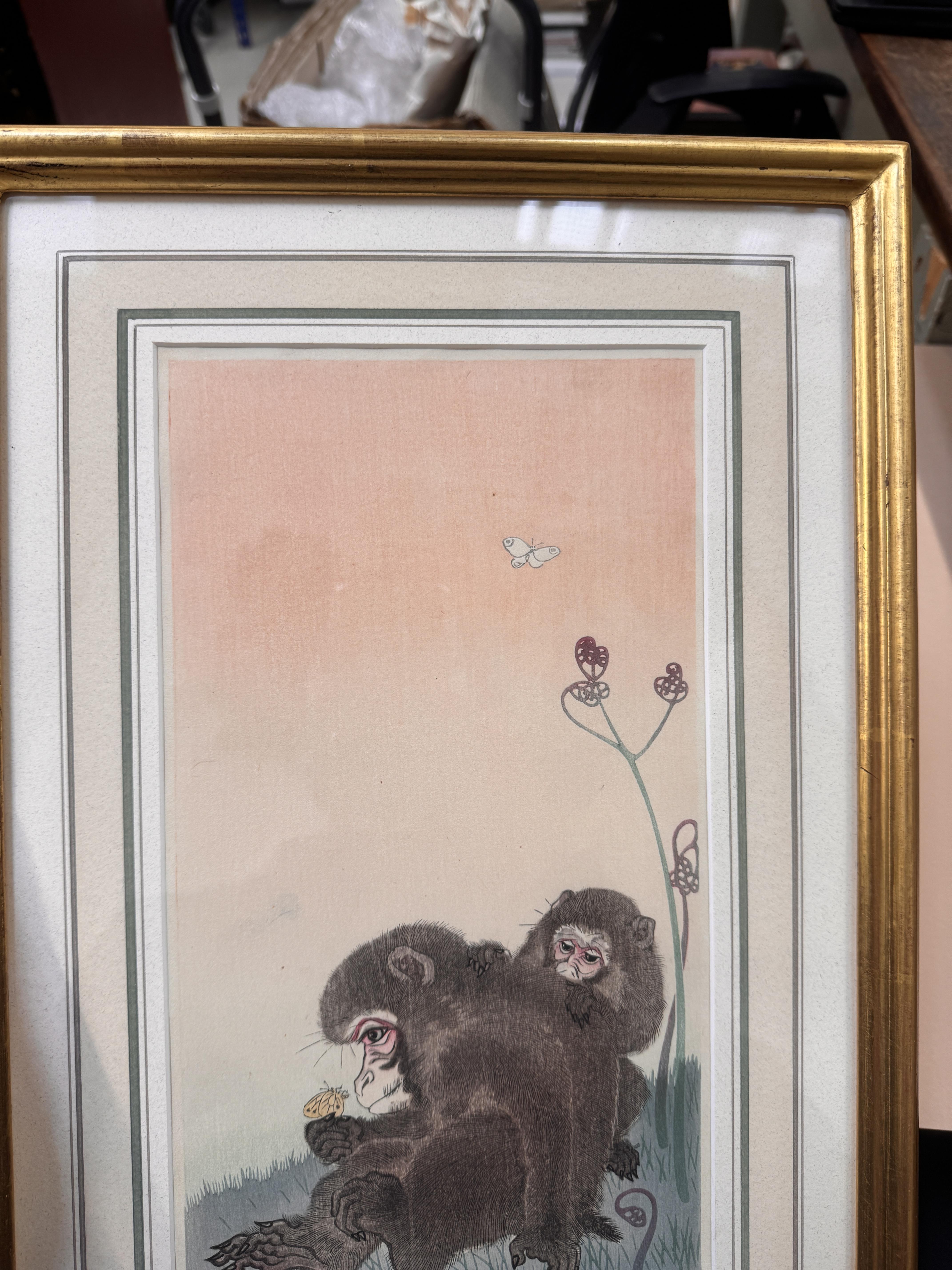 OHARA KOSON (1877 – 1945) Three Japanese woodblock prints of monkeys - Image 37 of 41