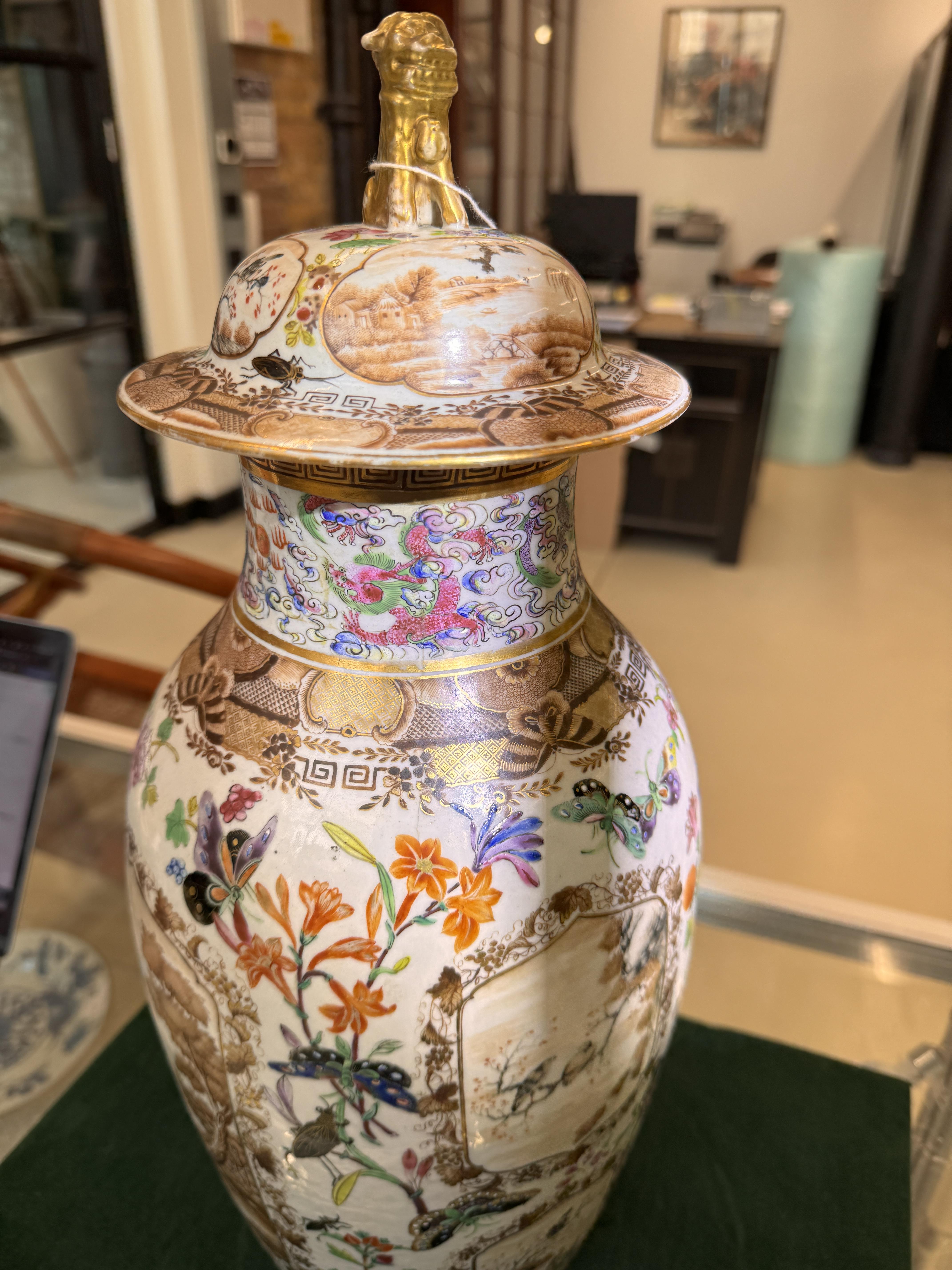 A FINE CHINESE EXPORT FAMILLE-ROSE, SEPIA AND GILT-DECORATED 'EUROPEAN SUBJECT' VASE AND COVER 清乾隆 外 - Image 23 of 26