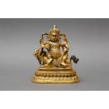 A SINO-TIBETAN GILT-BRONZE FIGURE OF VAISHRAVANA 十九世紀或後期 銅鎏金多聞天王像