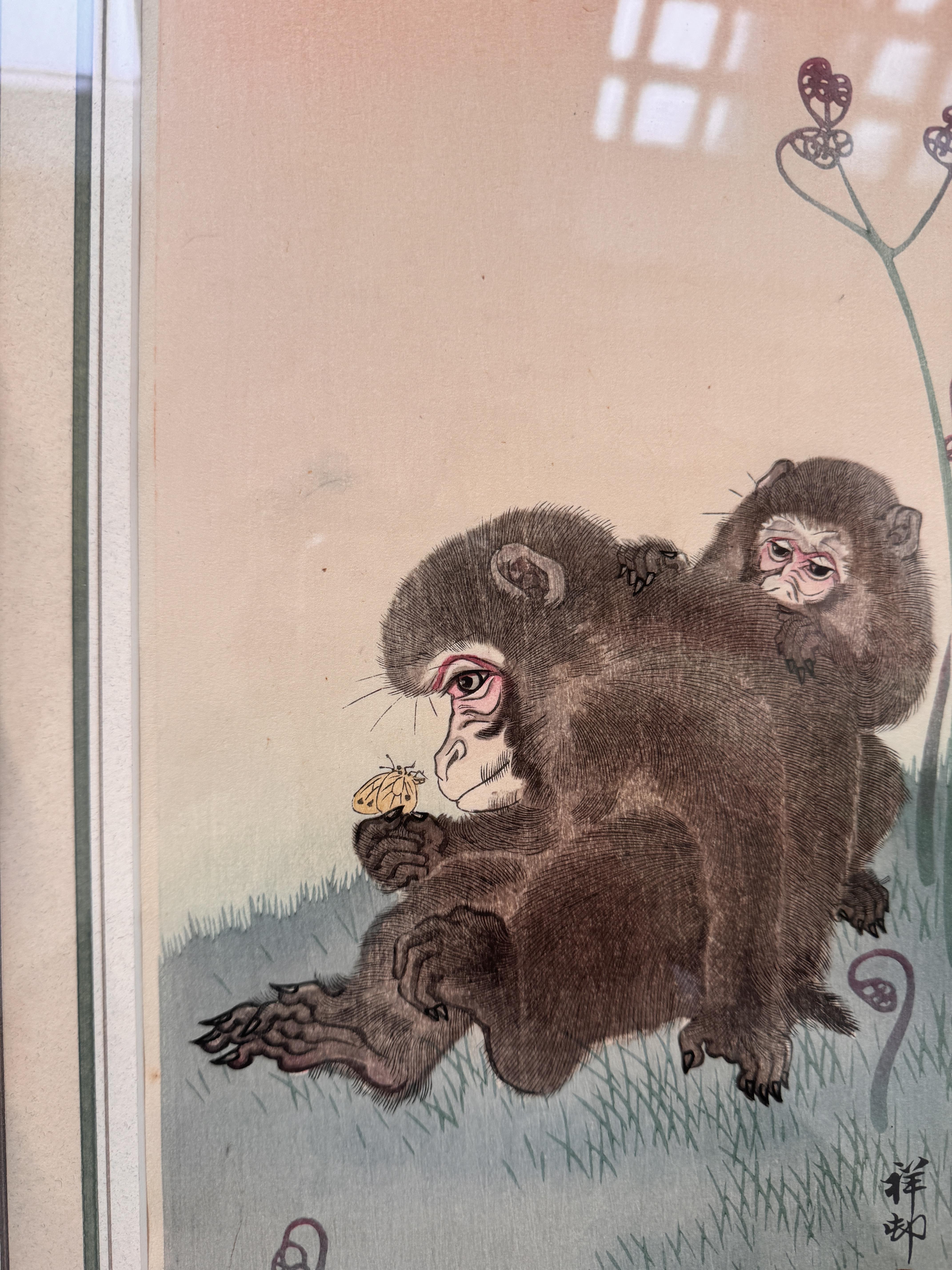 OHARA KOSON (1877 – 1945) Three Japanese woodblock prints of monkeys - Image 32 of 41