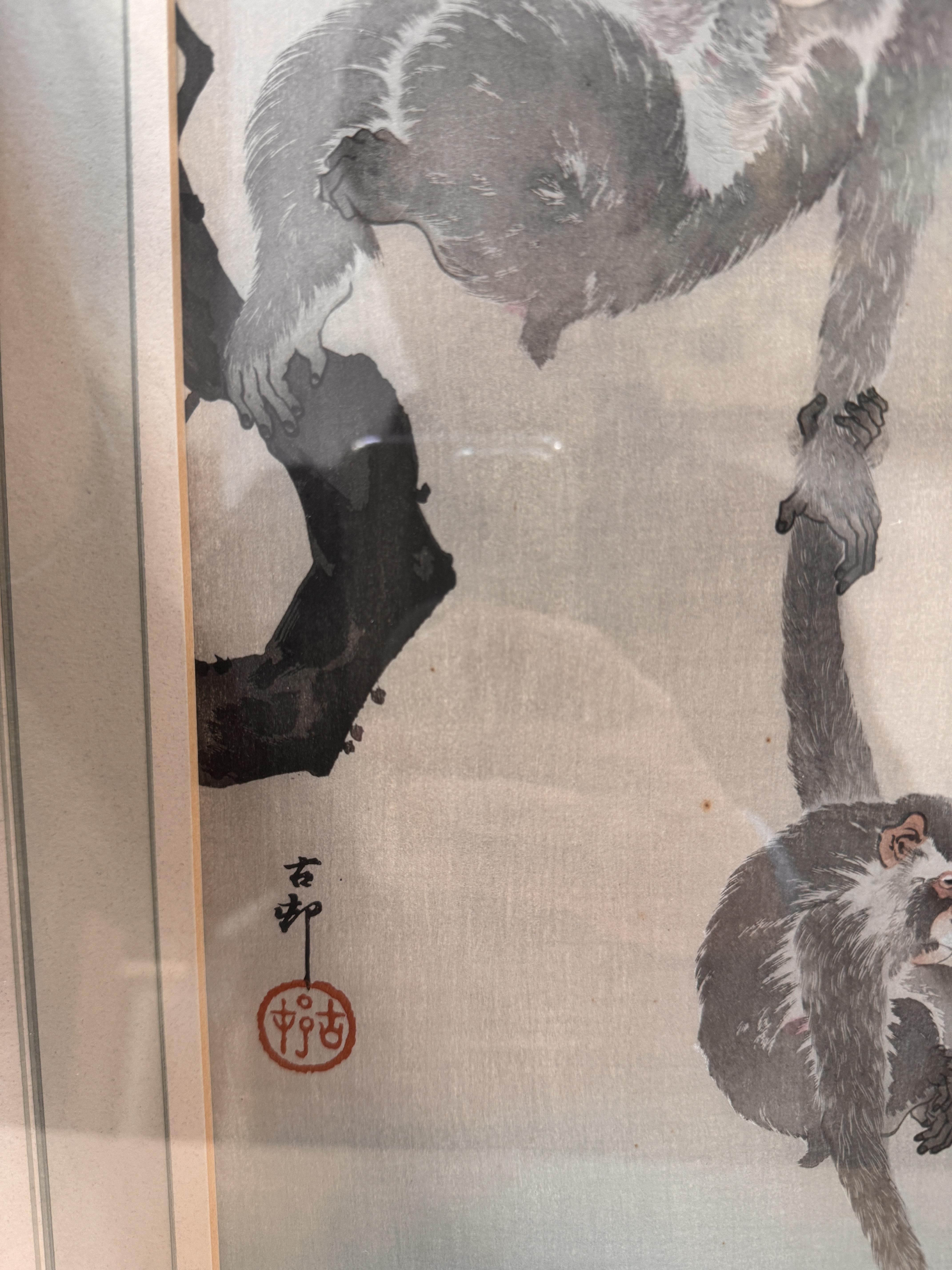 OHARA KOSON (1877 – 1945) Three Japanese woodblock prints of monkeys - Image 41 of 41