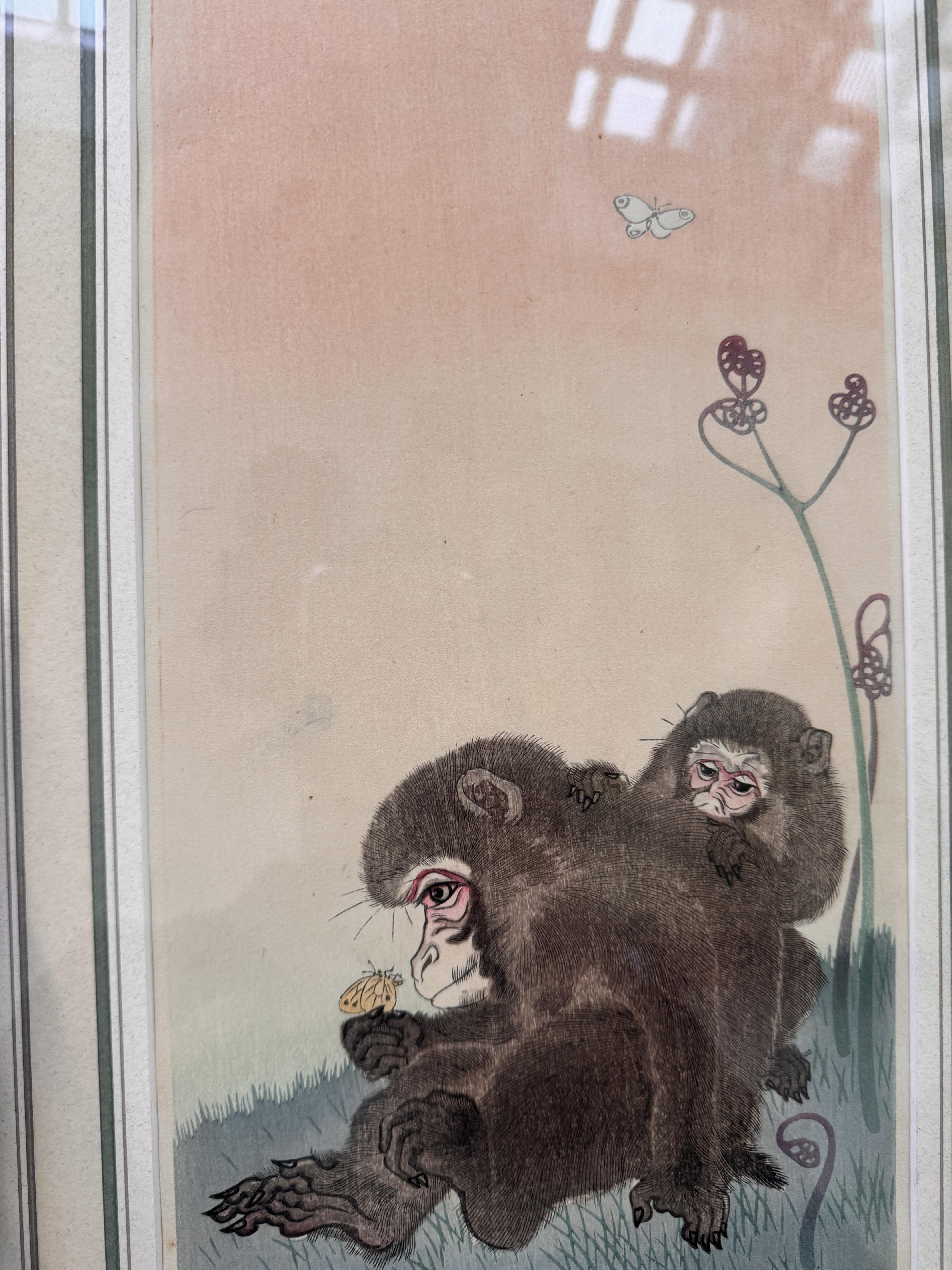 OHARA KOSON (1877 – 1945) Three Japanese woodblock prints of monkeys - Image 28 of 41