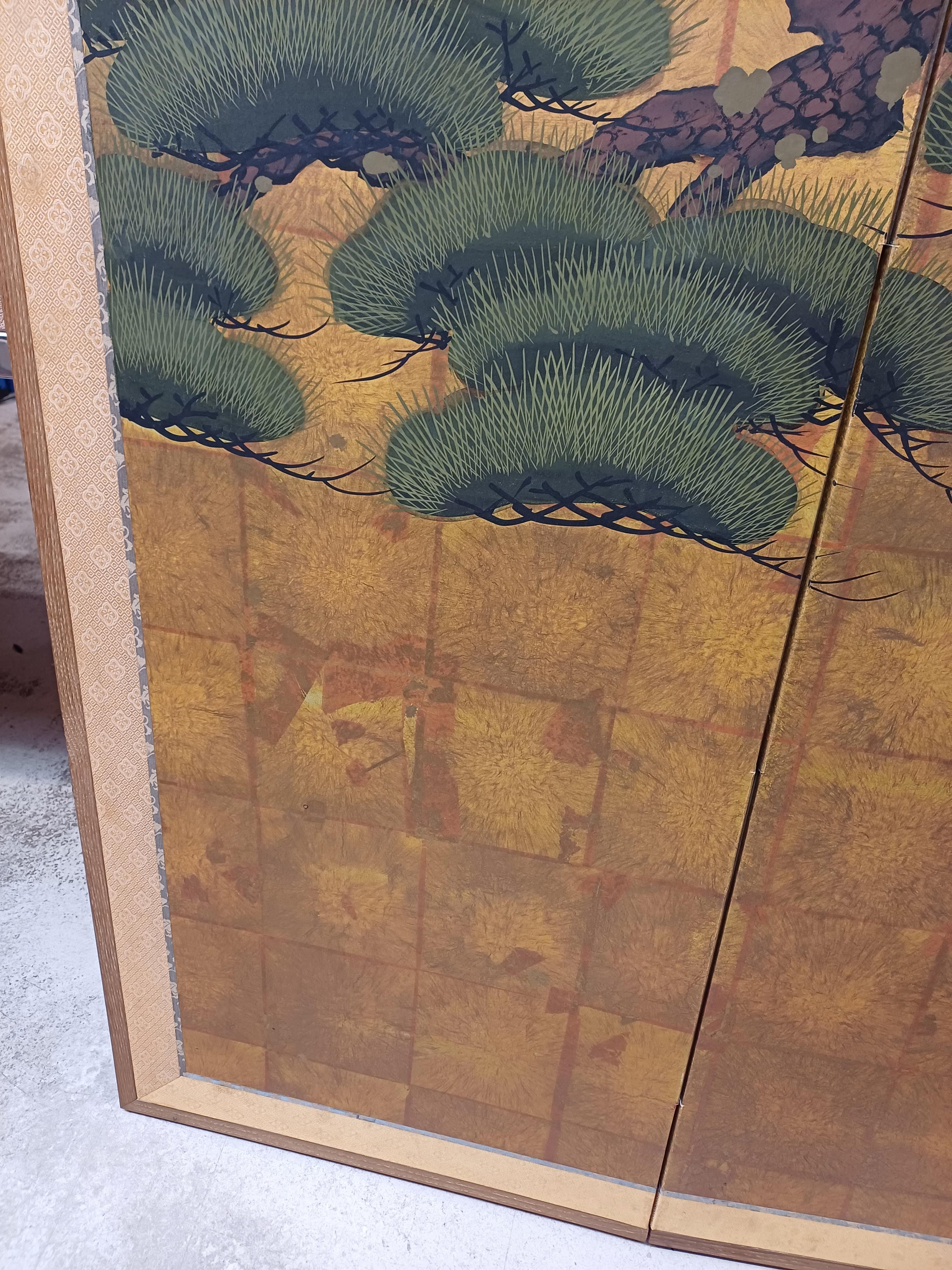 A JAPANESE FOUR-PANEL FOLDING SCREEN, BYŌBU - Image 9 of 14