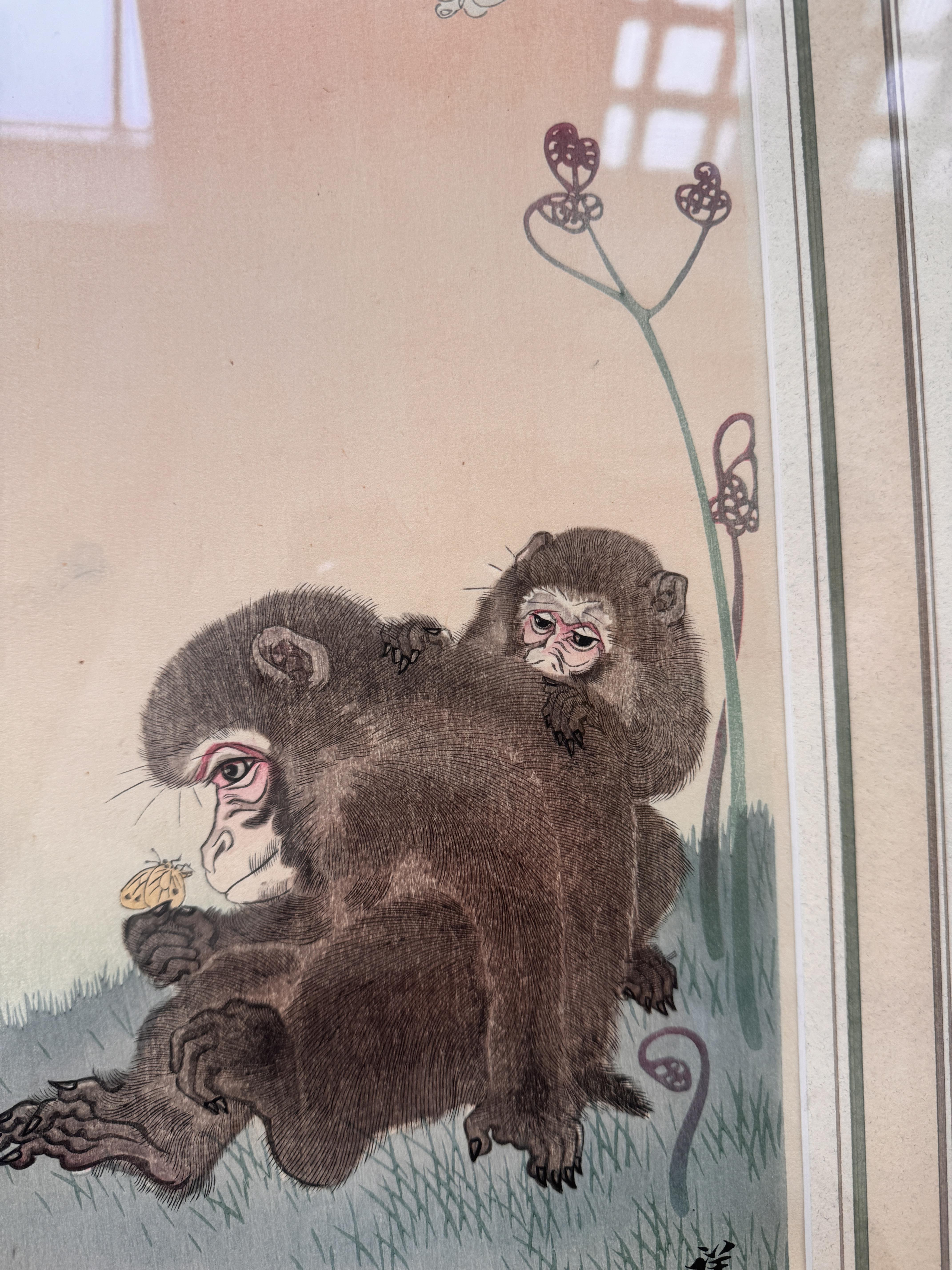 OHARA KOSON (1877 – 1945) Three Japanese woodblock prints of monkeys - Image 31 of 41