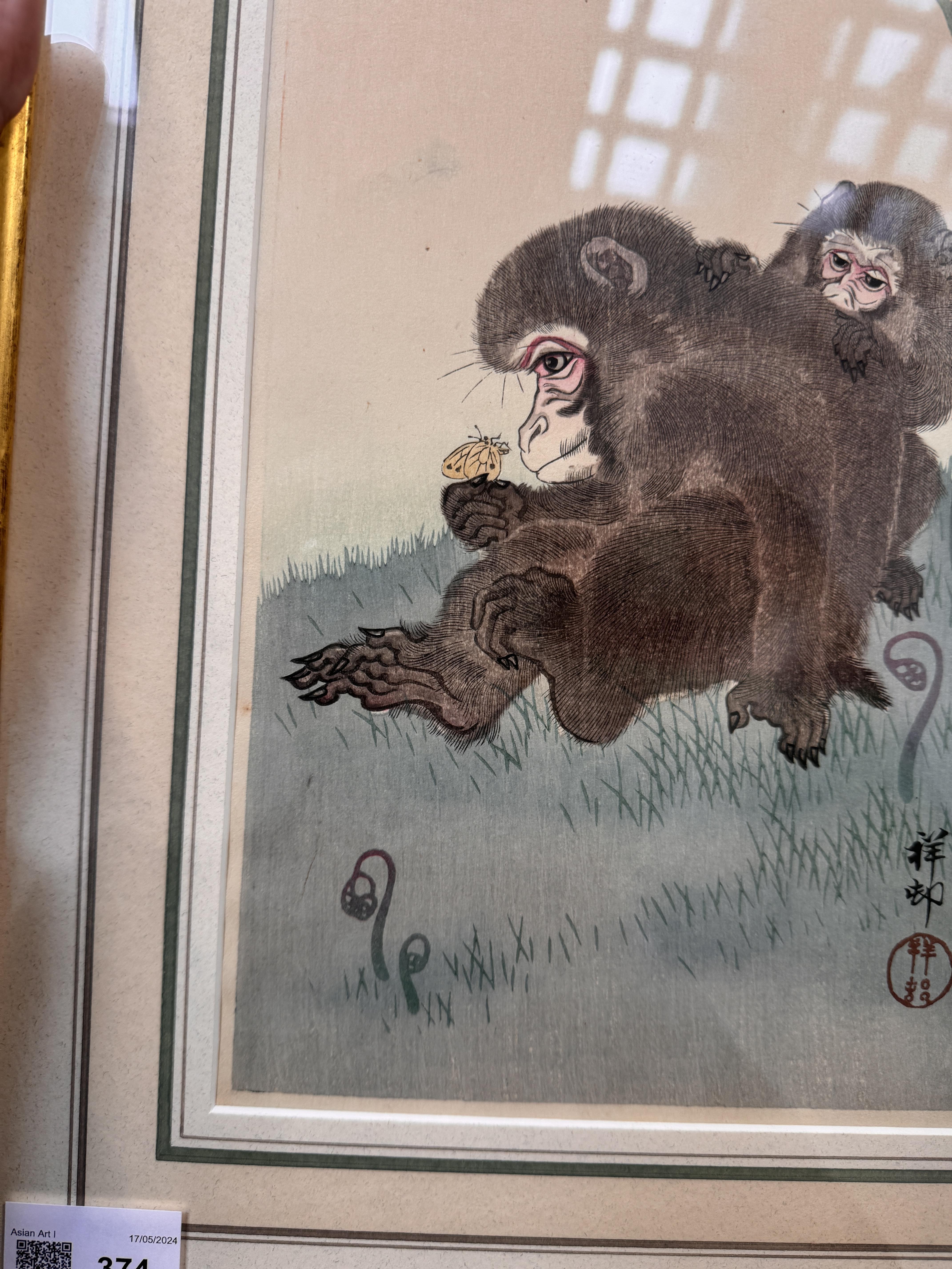 OHARA KOSON (1877 – 1945) Three Japanese woodblock prints of monkeys - Image 33 of 41