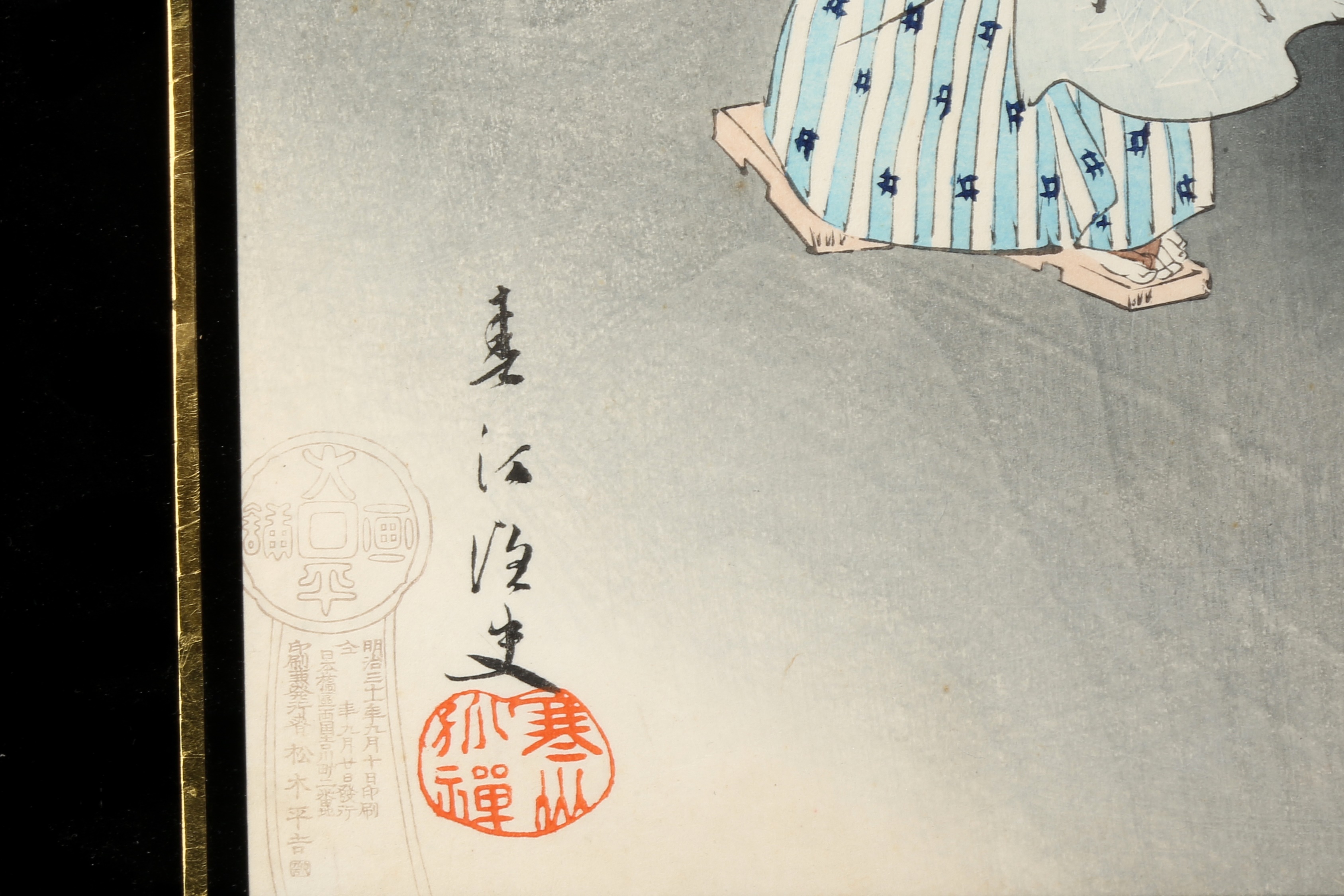 TSUKIOKA YOSHITOSHI (1797 – 1858), MIYAGAWA SHUNTEI (1873 – 1914) Two Japanese woodblock print tript - Image 3 of 23