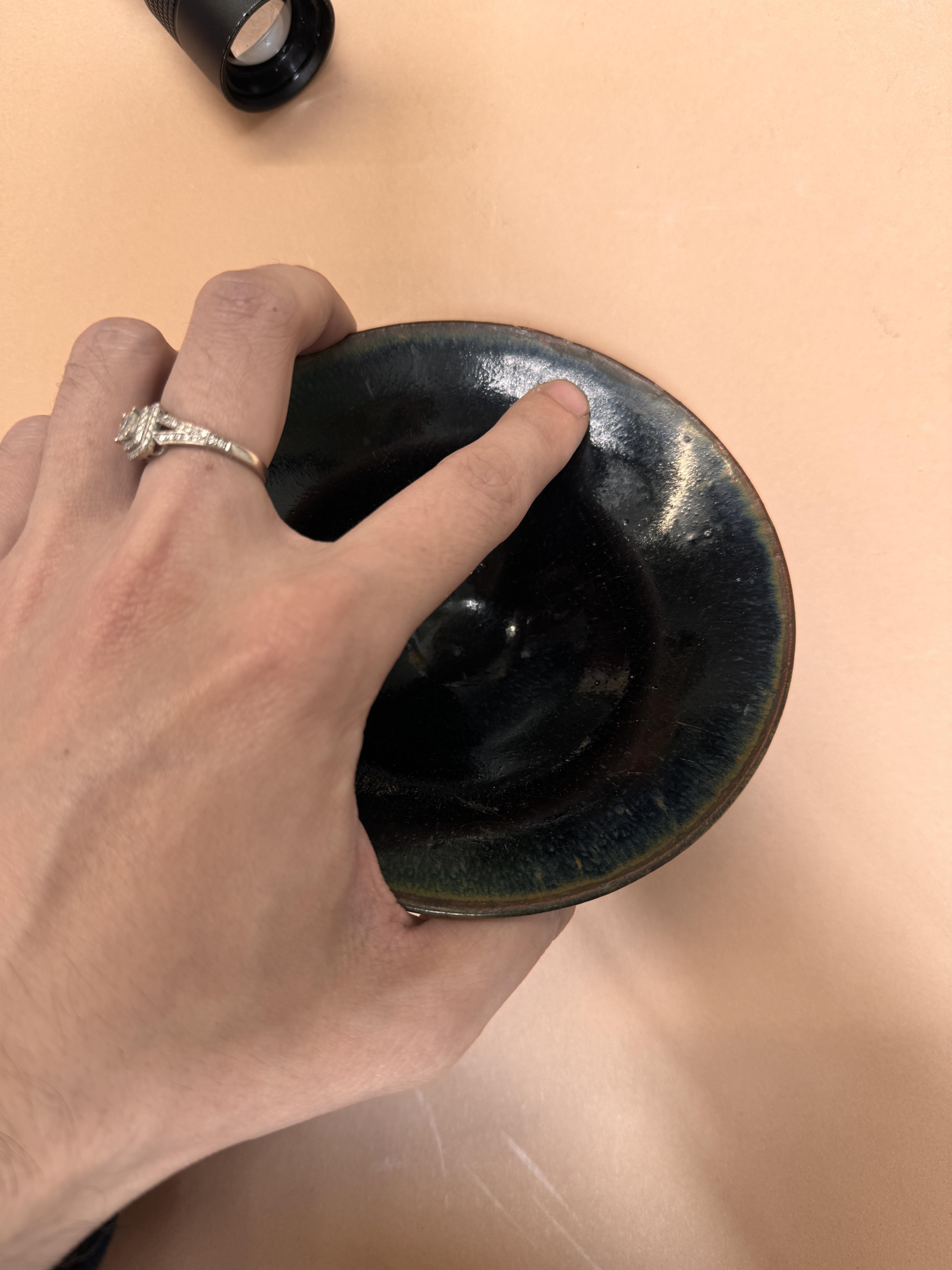 A CHINESE JIAN BLACK-GLAZED CONICAL BOWL 宋 黑鮋斗笠盌 - Image 5 of 24