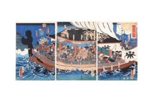 UTAGAWA KUNIYOSHI (1797 – 1861) Yoshitsune and his nineteen Loyal Retainers