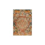 A TIBETAN GUHYASAMAJA MANDALA THANGKA 十九至二十世紀 藏傳密集金剛曼佗羅唐卡