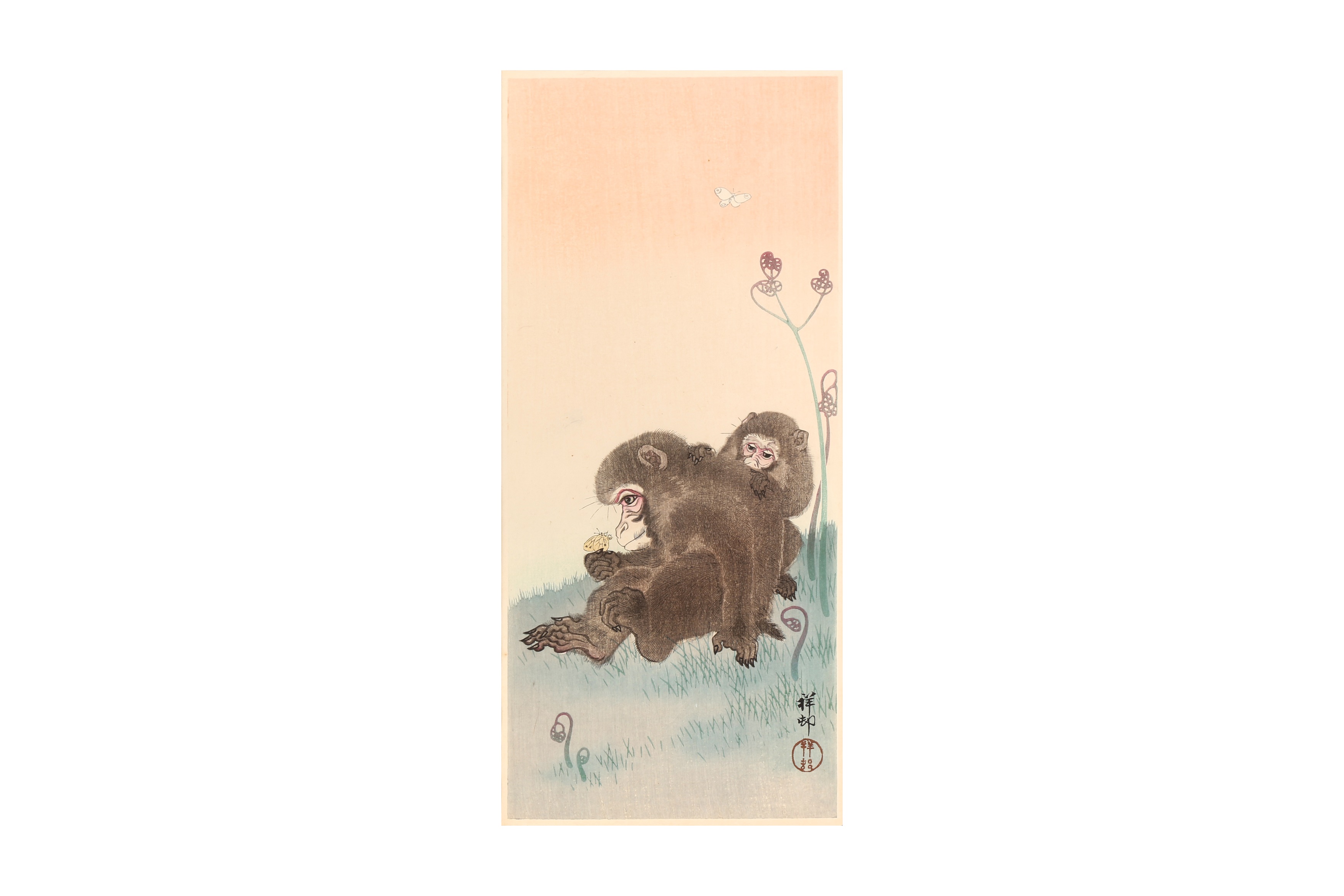OHARA KOSON (1877 – 1945) Three Japanese woodblock prints of monkeys - Image 4 of 41