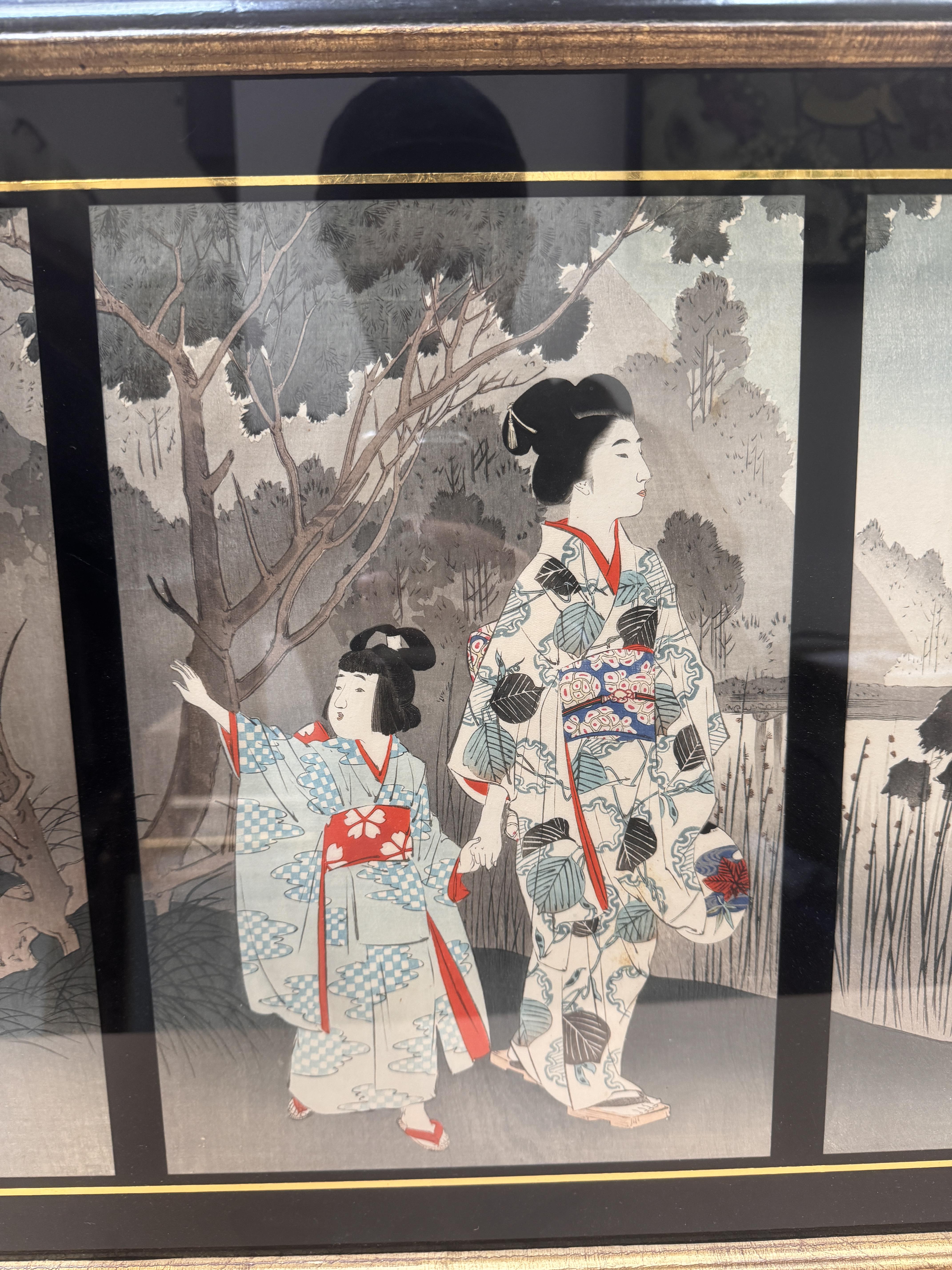 TSUKIOKA YOSHITOSHI (1797 – 1858), MIYAGAWA SHUNTEI (1873 – 1914) Two Japanese woodblock print tript - Image 14 of 23