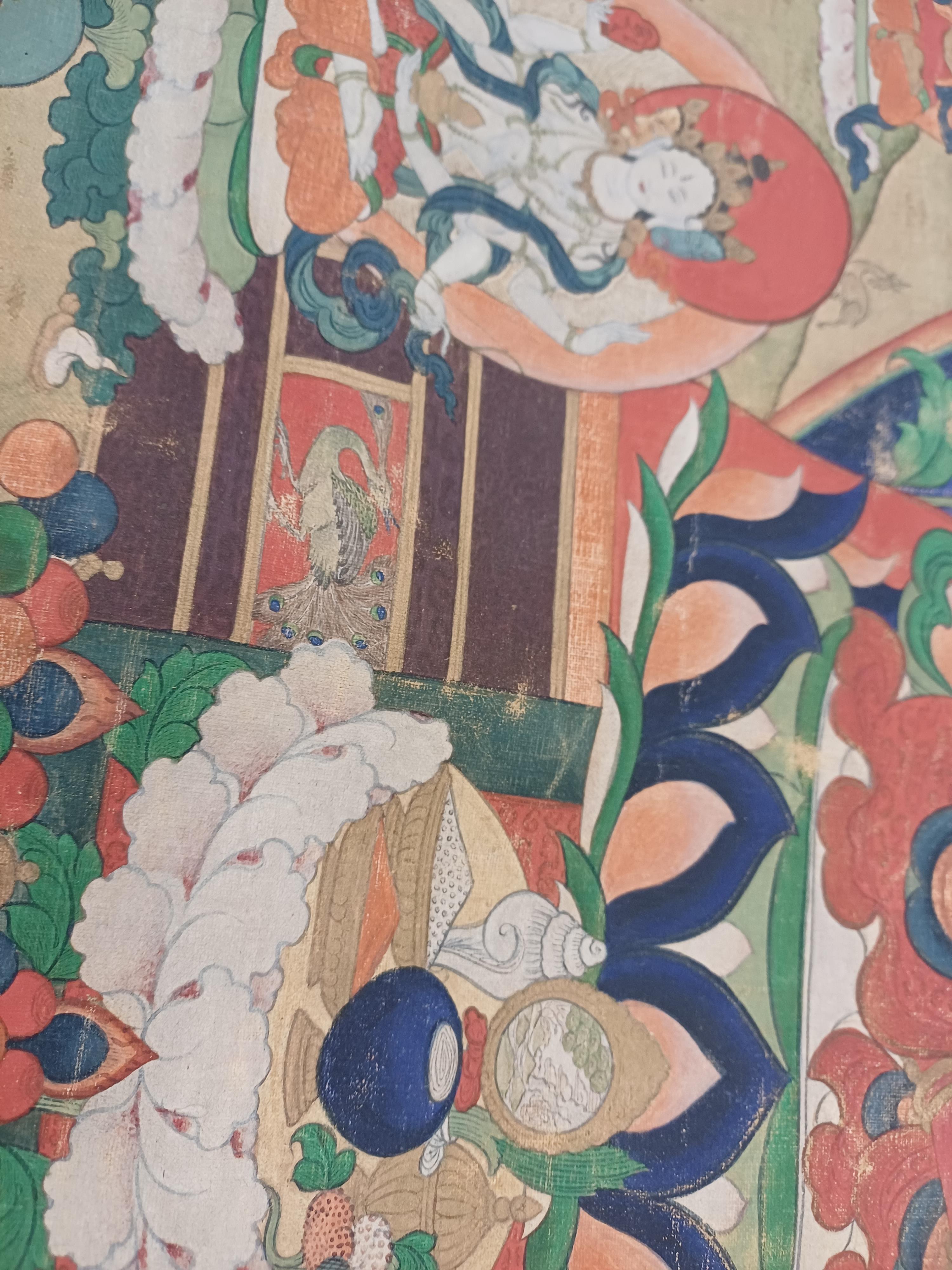 A TIBETAN PAINTED THANGKA OF AMITAYUS 十八世紀 無量壽佛唐卡 - Image 6 of 22