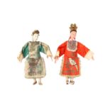 TWO CHINESE OPERA DOLLS 二十世紀早期 布袋戲偶兩件