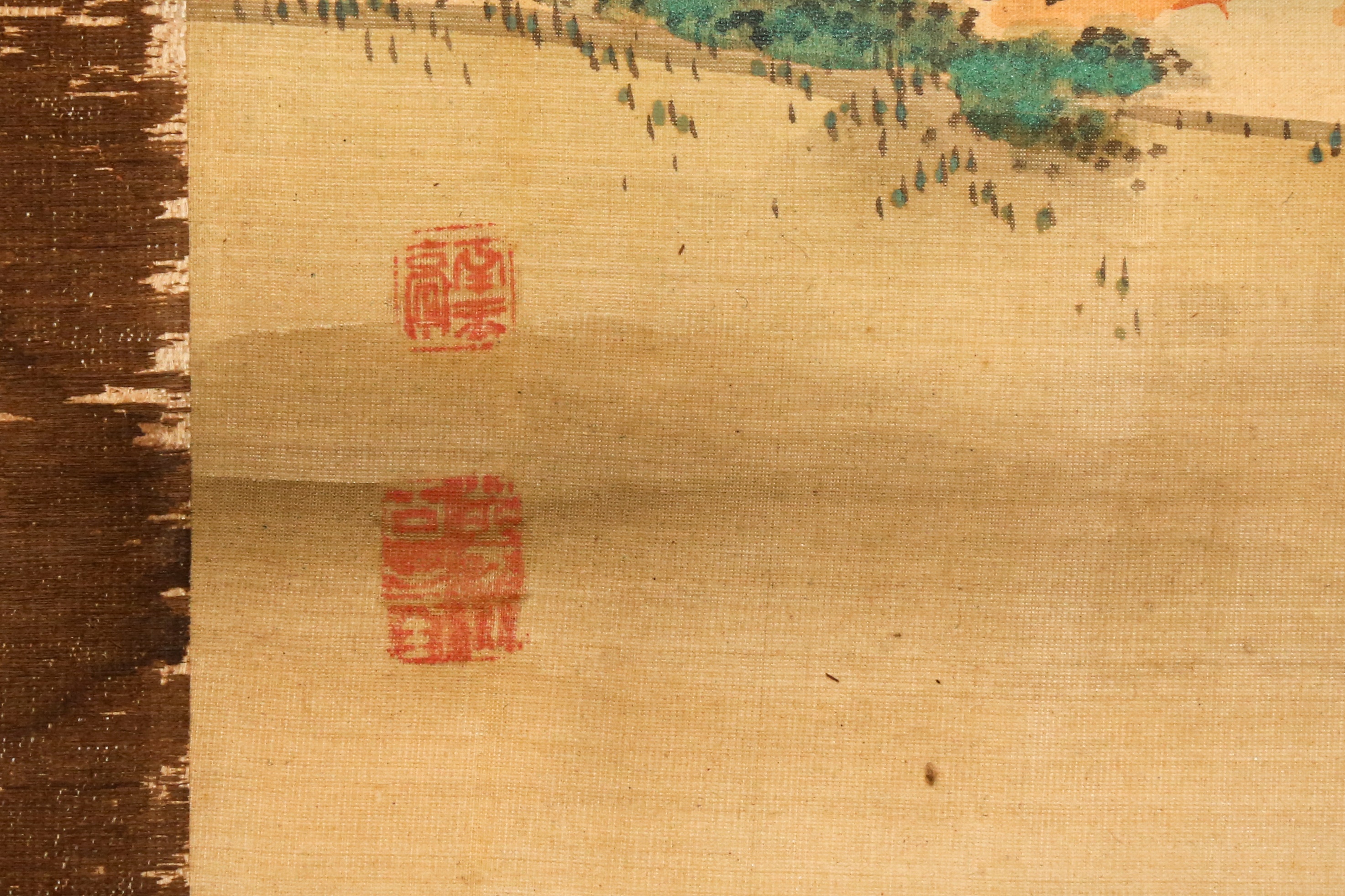 THREE JAPANESE LANDSCAPE SCROLL PAINTINGS AND A CALLIGRAPHY - Image 7 of 15