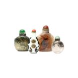 FOUR CHINESE SNUFF BOTTLES 清 鼻煙壺四件