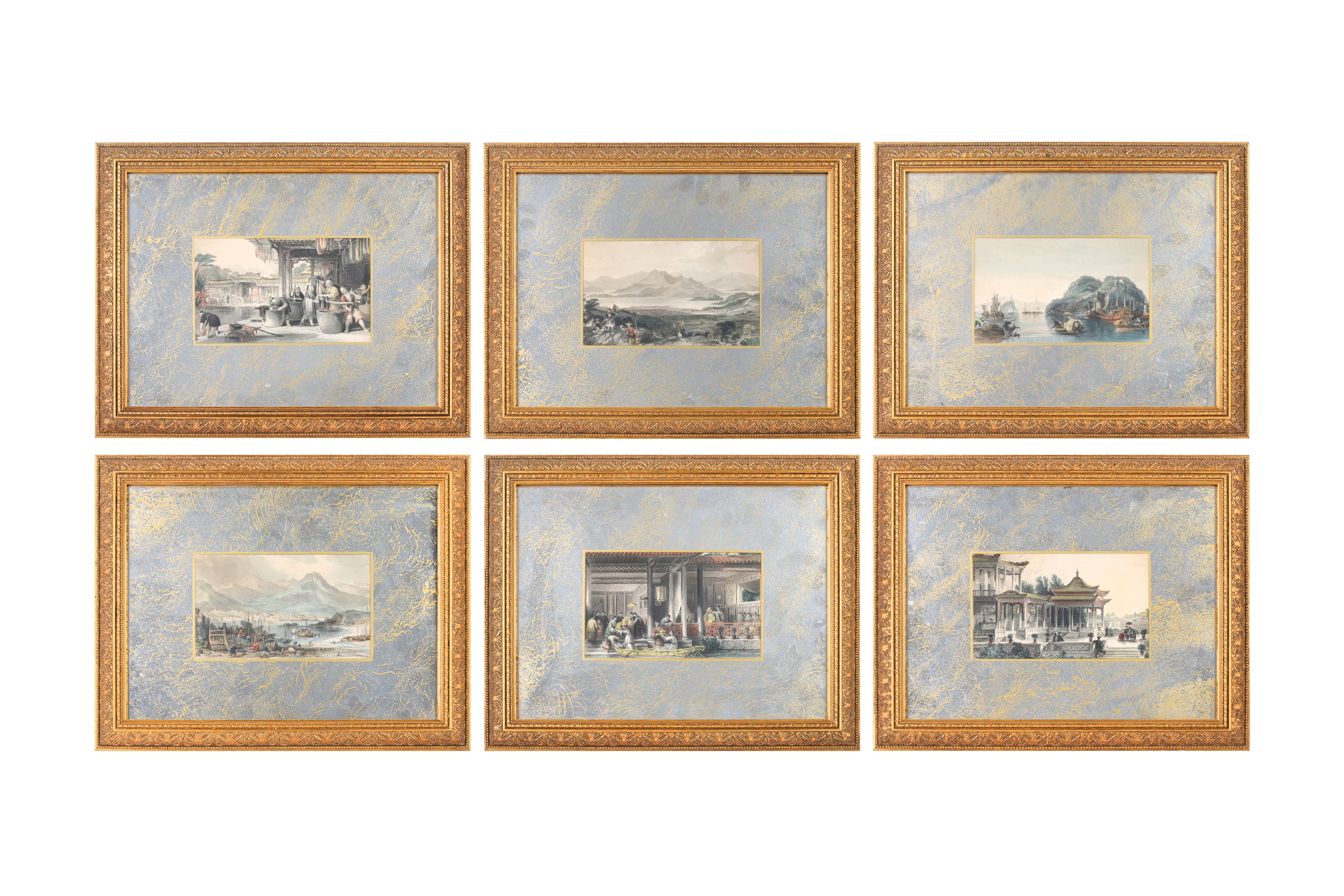 THOMAS ALLOM (1804 - 1872) 十九世紀 嶺南風景畫一組六幅