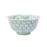 A CHINESE BLUE AND WHITE 'HONEYCOMB' BOWL 明 青花蜂巢紋盌