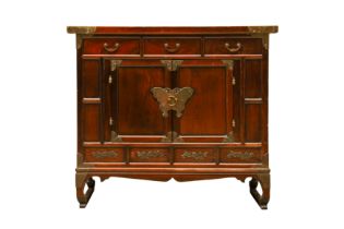 A KOREAN ELM LOW CABINET