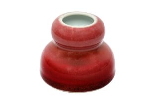 A CHINESE LANGYAO WATER POT 郎窰紅釉水盂 《大清雍正年製》款