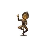 A HIMALAYAN NEPALESE GILT-BRONZE FIGURE OF VAJRAYOGINI / DAKINI