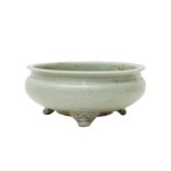 A CHINESE LONGQUAN CELADON CENSER 明 龍泉青釉三足爐