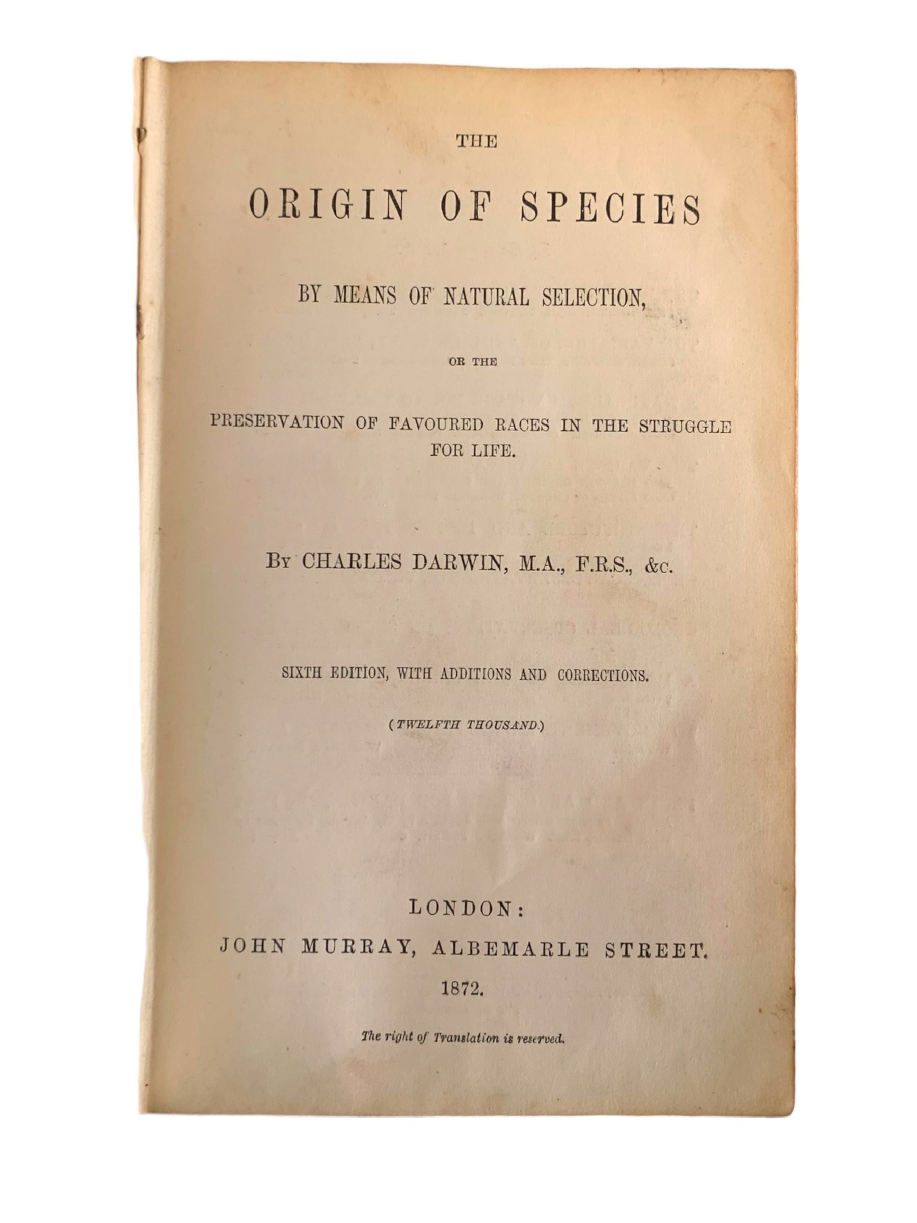 Darwin. Origin of Species, 6th ed. 1872 - Image 2 of 4
