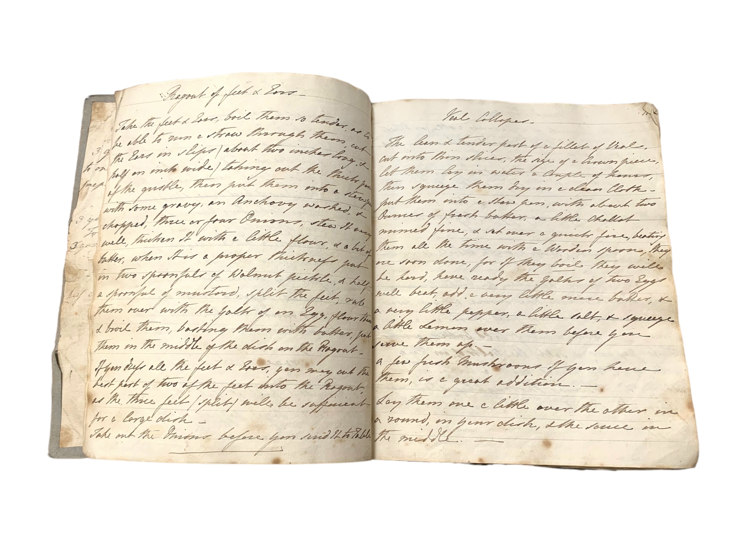 Mss Recipe note book [c. 1850]