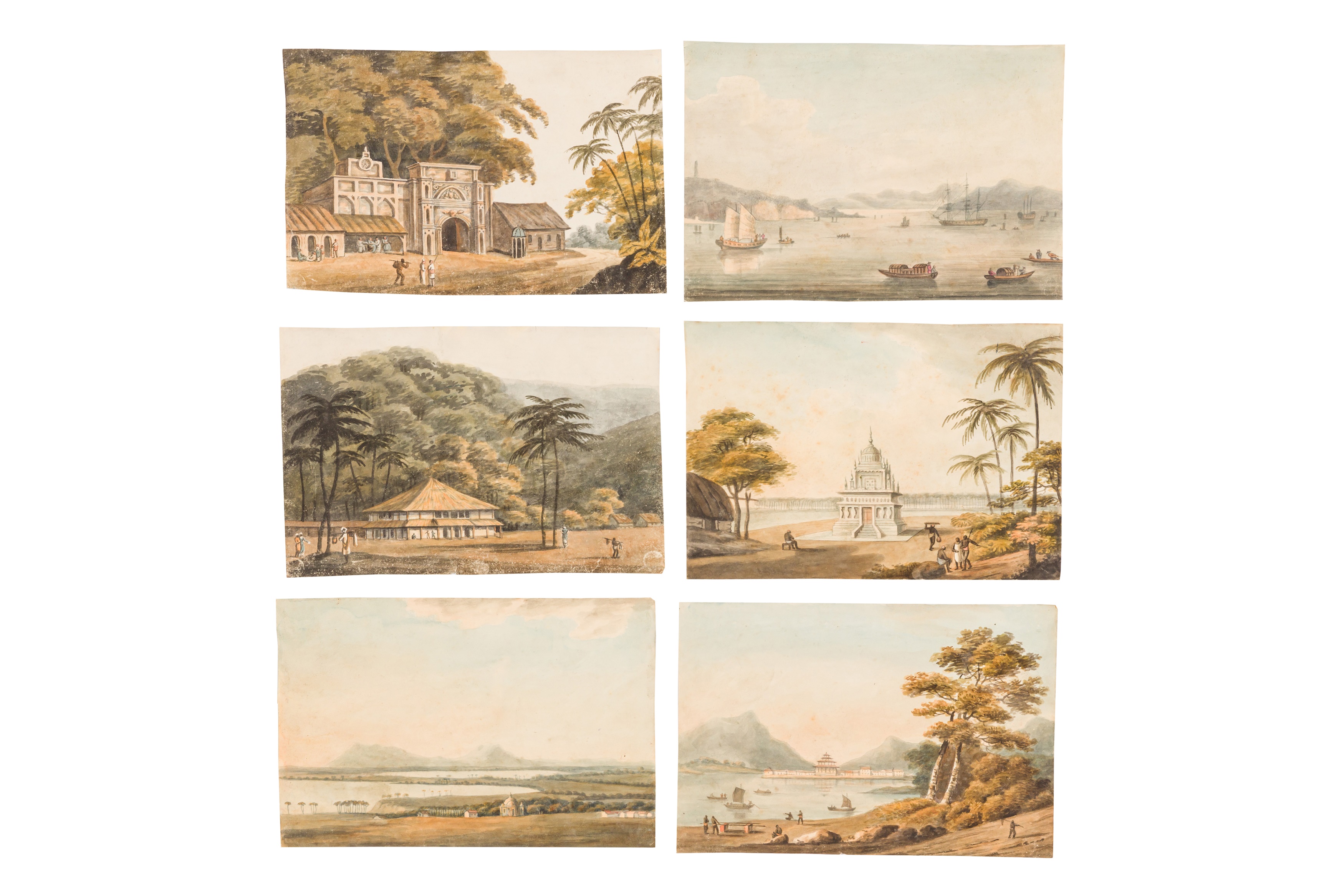 Wathen. Journal of a Voyage, to Madras and China 6 original watercolours. [1811-12]