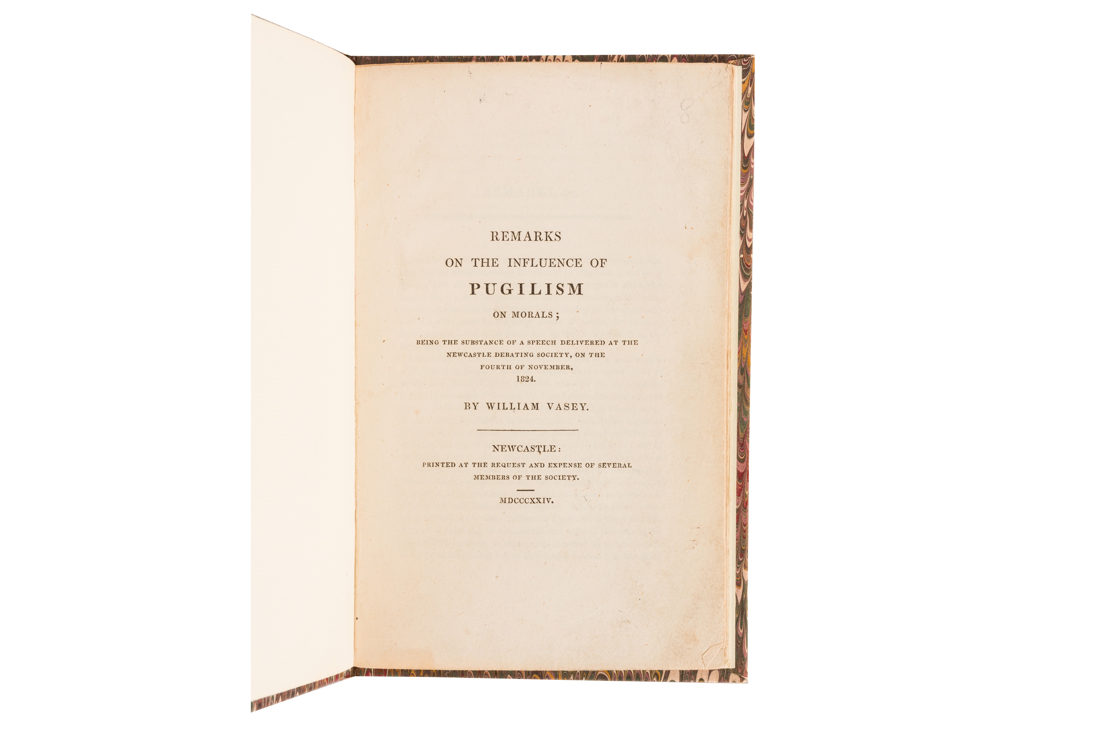 Vasey. Remarks on the Influence of Pugilism on morals, 1824