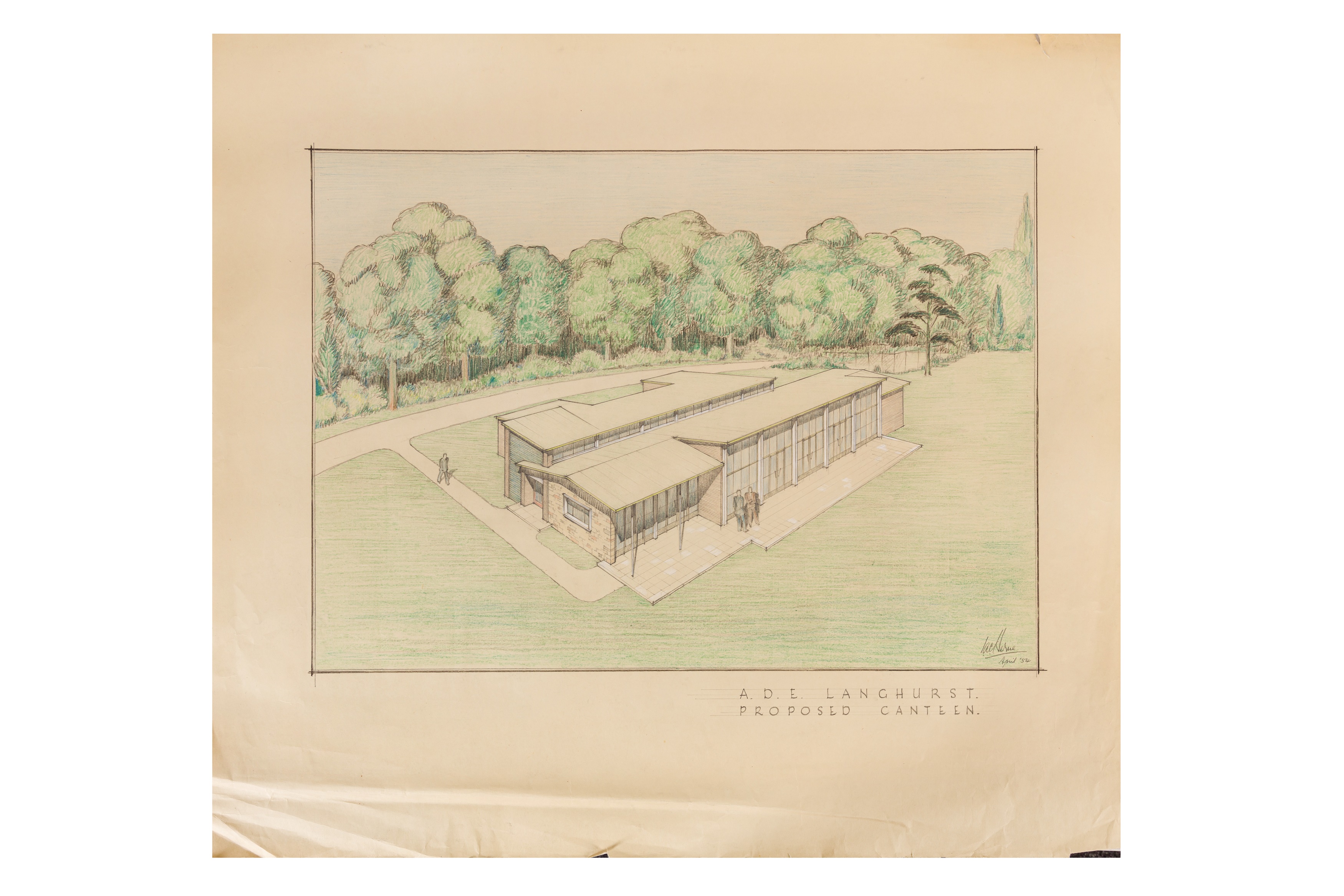 Archive of architect Ivor Herne, works in India, architectural illustrations, plans, stage designs a - Image 8 of 12