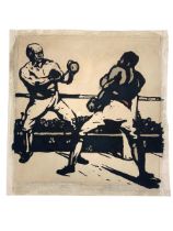 Nicholson (William) Boxing, pencil, india ink, watercolour and gouache, 1897