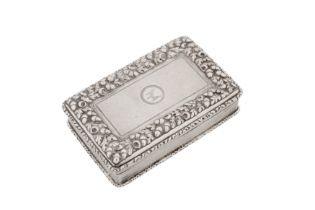 A Victorian sterling silver snuff box, London 1848 by Thomas Edwards