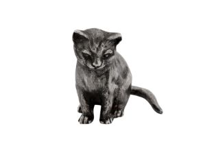 An Elizabeth II sterling silver model of a cat, London 1992 by Garrard and Co