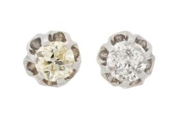 A PAIR OF DIAMOND STUDS