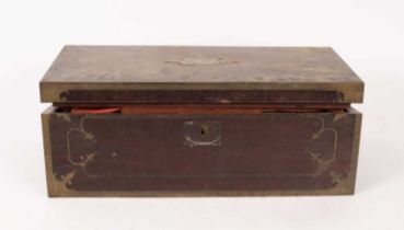 A 19th Century mahogany brass bound writing slope,