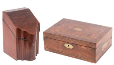 A George III mahogany inlaid knife box