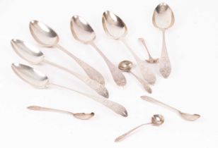 A set of five Irish provincial silver table spoons