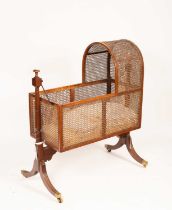 A Regency mahogany framed cradle on stand