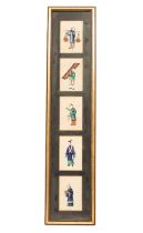 A set of five 19th Century Chinese pith paintings