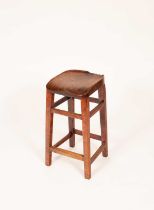 An early 20th Century fruitwood draftsman's stool
