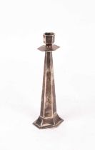 An Edwardian silver candlestick