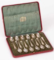 A set of twelve silver teaspoons