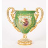 A Royal Worcester three-handled vase