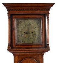 An eight-day oak longcase clock