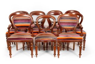 A set of ten Victorian mahogany dining chairs