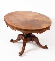 A Victorian rosewood oval centre table