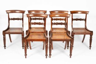 A set of six George IV solid rosewood dining chairs