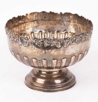 An Edwardian silver rose bowl